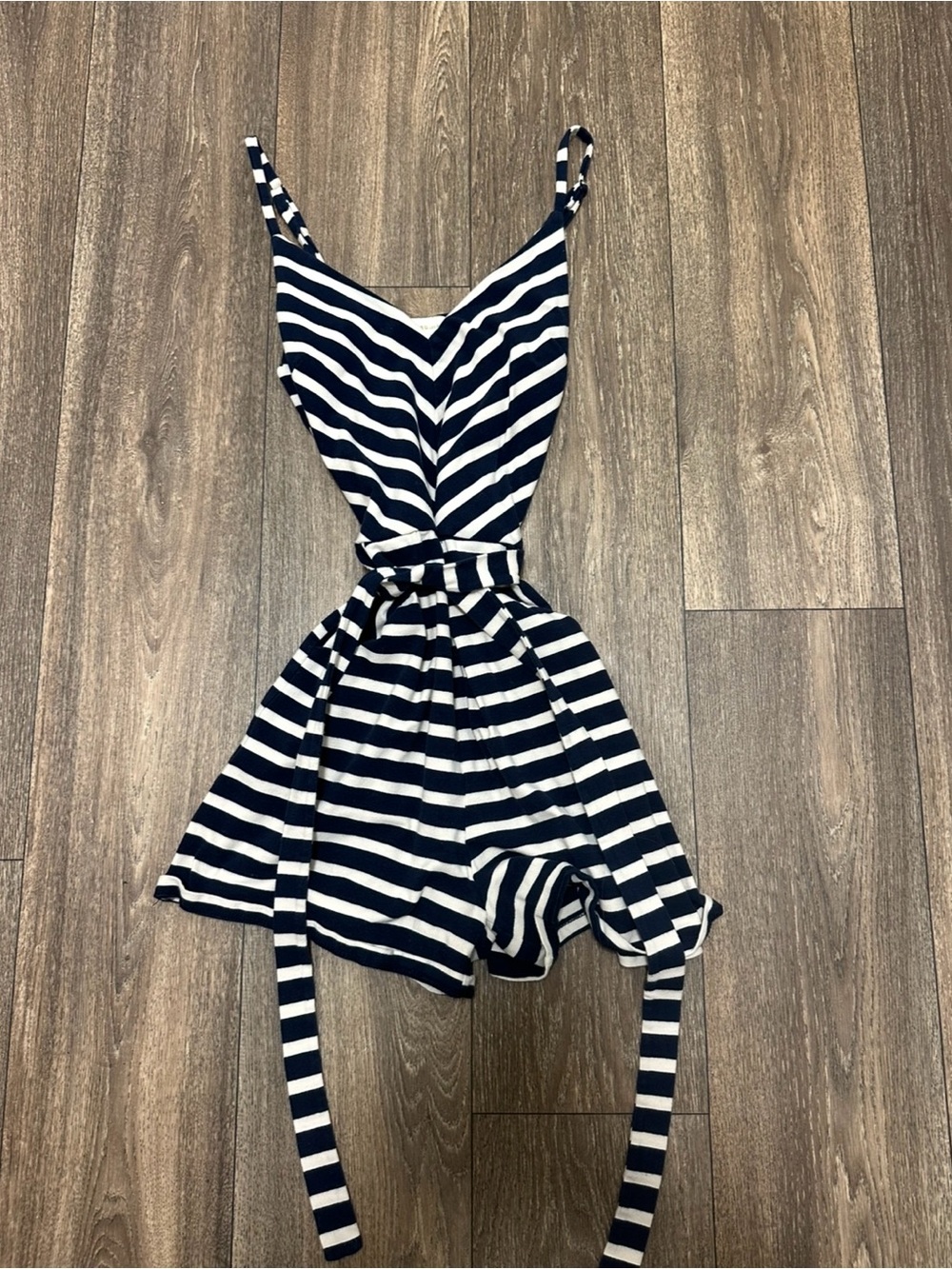 Striped Navy Blue & White Romper
